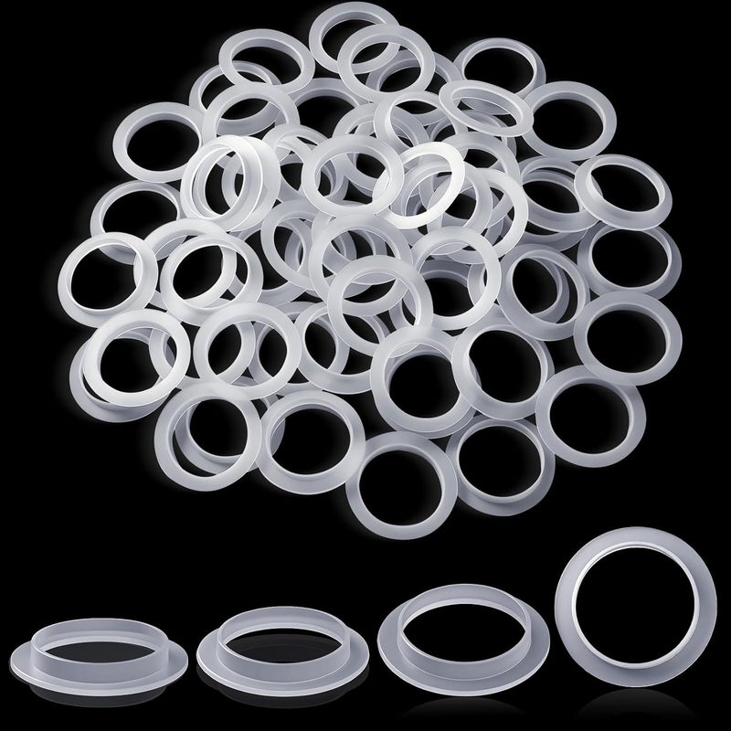 Joyfolk 100 Pack 1-1/2 Inch Tailpiece Washer, 1.5" O Rings Tubular Pipe Seal Washer for Sink Connection Drain Gasket, White Polyethylene - Image 1